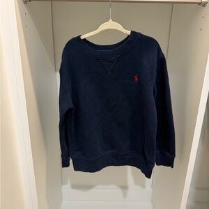 Polo by Ralph Lauren Navy Blue Boys Sweatshirt with Red Polo Logo
